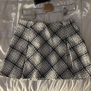 zara tweed skirt with pleats